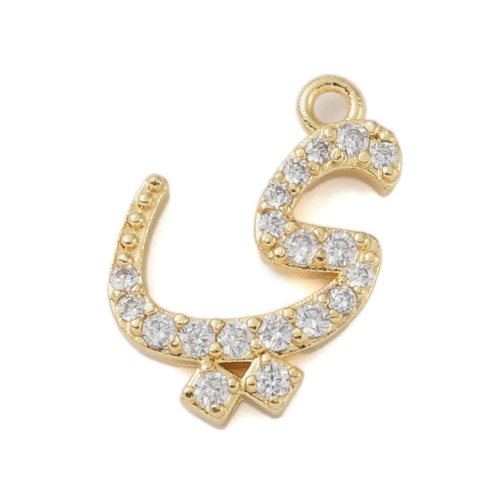 Gingerlily pendentif lettre arabe cristal 18K x1