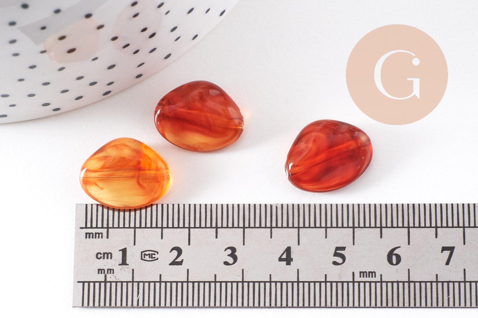 Gingerlily G10484 perles nuggets ambre 17mm acrylique x2