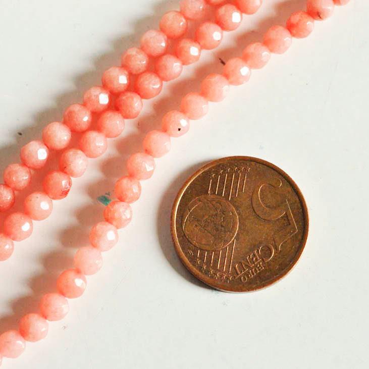 Gingerlily G3003 perle jade rose corail 4mm fil 91 perles