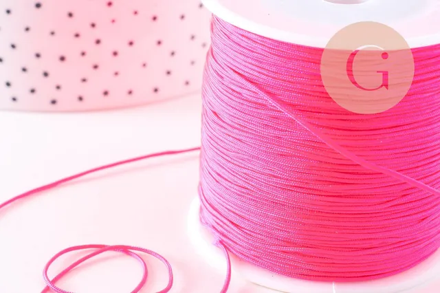 Gingerlily Cordons fil jade rose fluorescent polyester 0.8mm 1m
