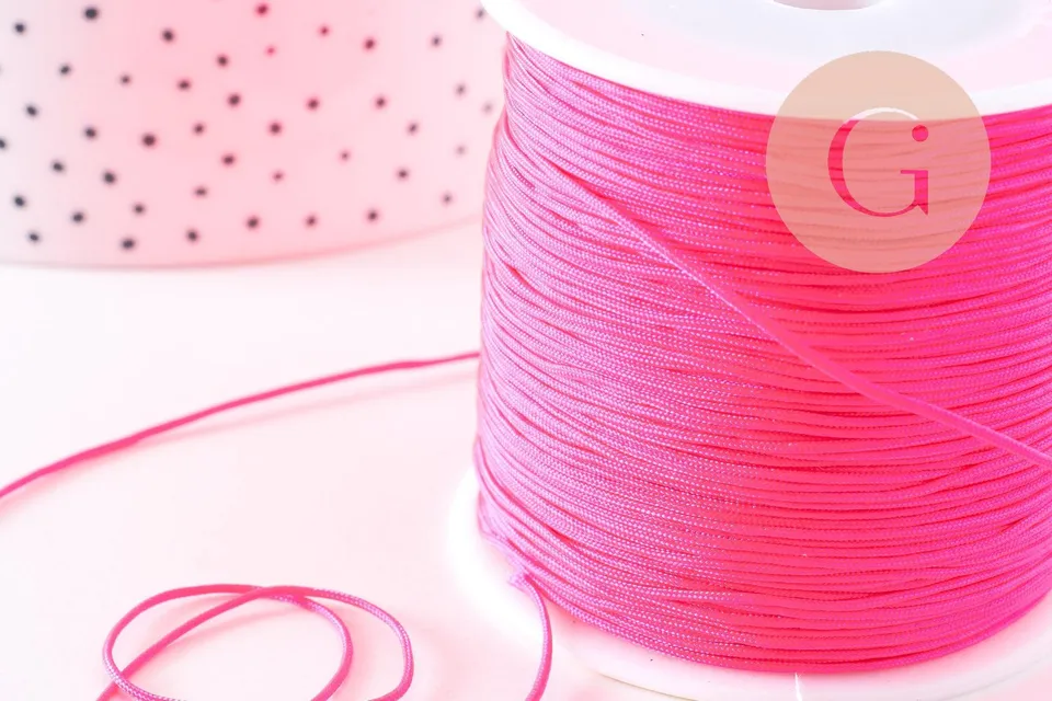 Gingerlily Cordons fil jade rose fluorescent polyester 0.8mm 1m