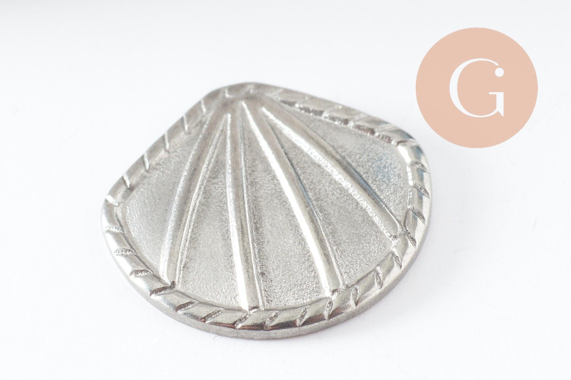 Gingerlily G10193 cabochon coquillage acier platine 18,5 mm
