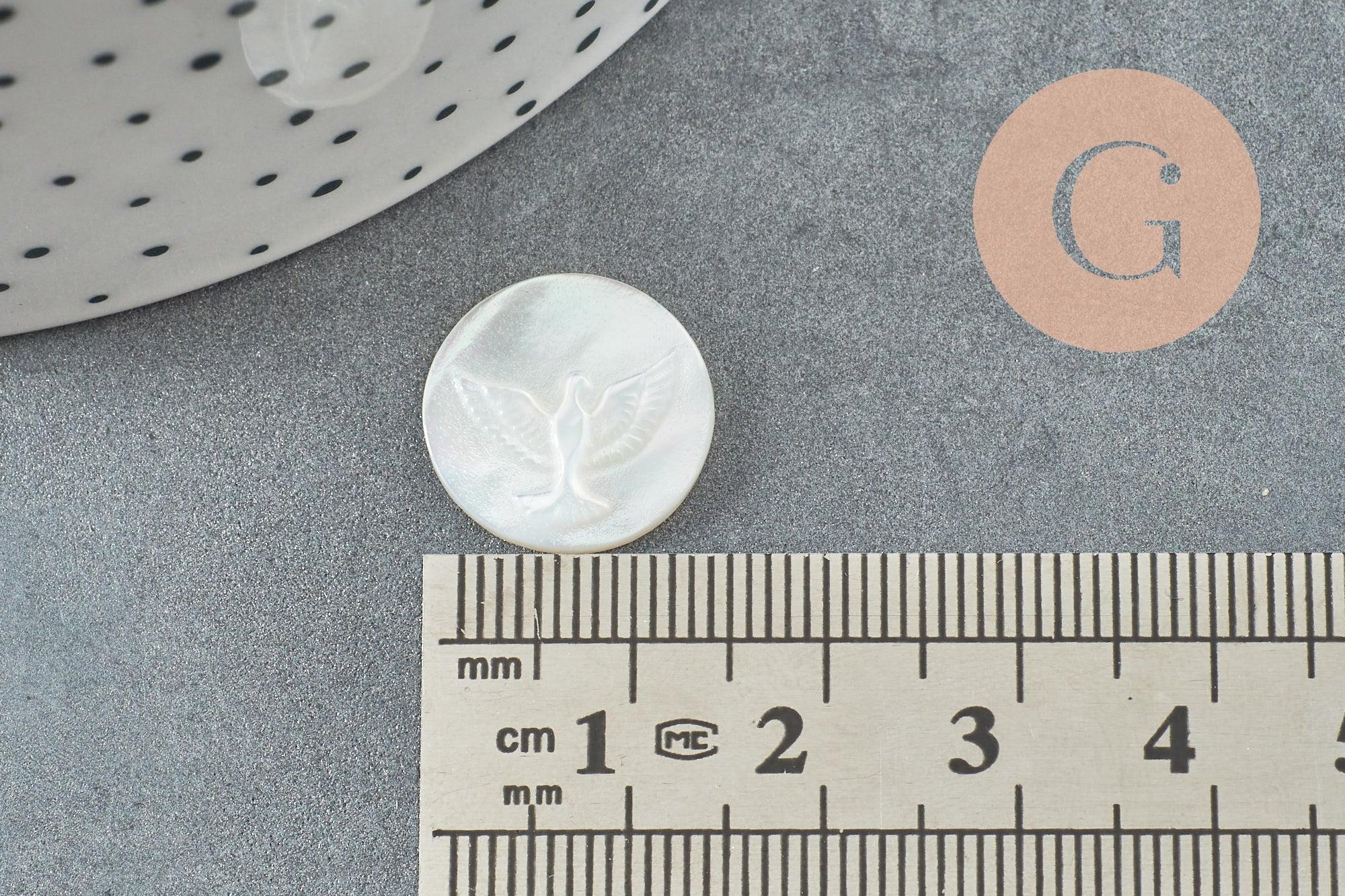 Gingerlily Cabochon colombe nacre blanche 15,5mm à coller