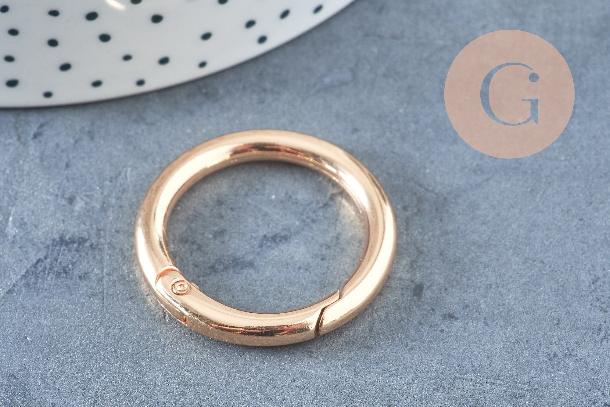 Gingerlily Fermoir mousqueton G9904 rond XXL zamac doré 32,5mm