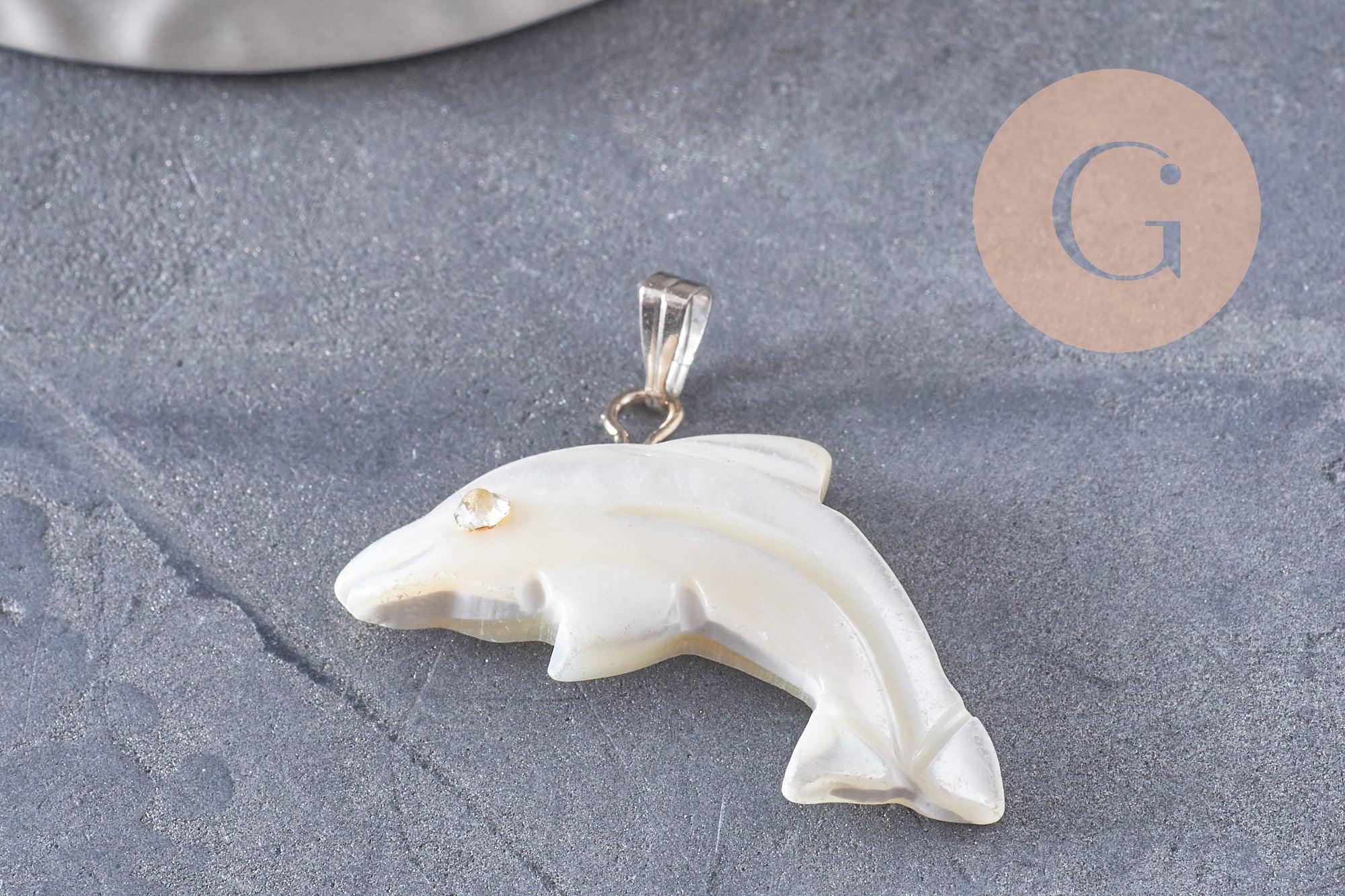 Gingerlily Pendentifs G9916 pendentif dauphin nacre x1