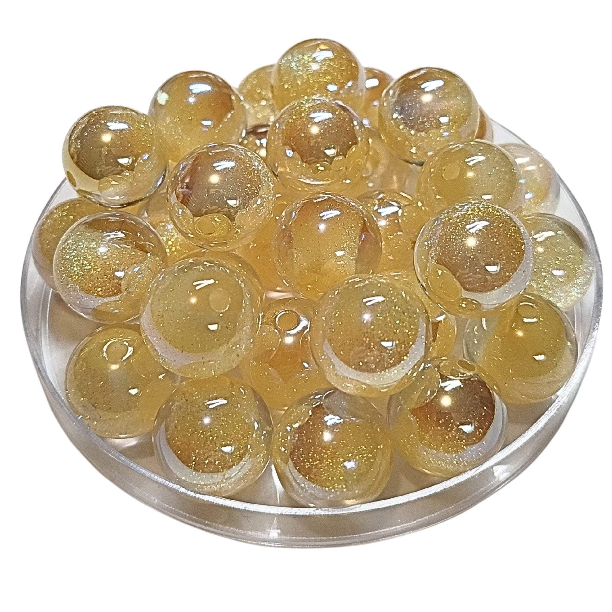 ARTSHOP 263 Boules acryliques Glitter AB Miel 16 mm