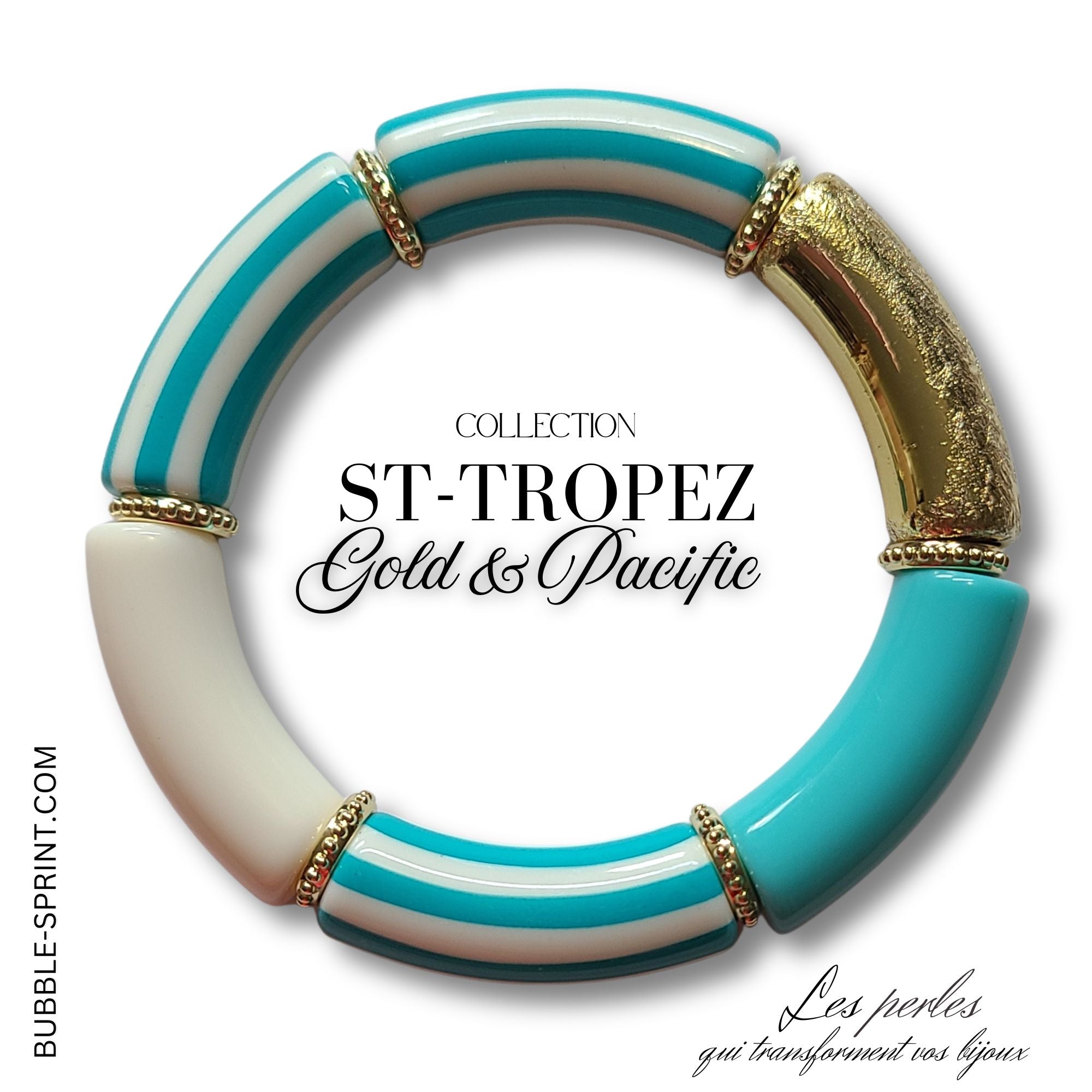 ARTSHOP ST-TROPEZ Gold Pacific kit bracelet tubes 12MM