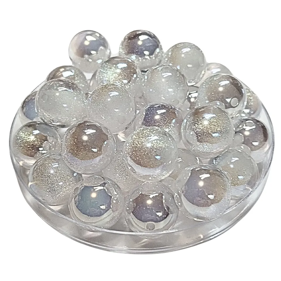 ARTSHOP 261 Boules Glitter AB Blanc 16mm x15 acrylique