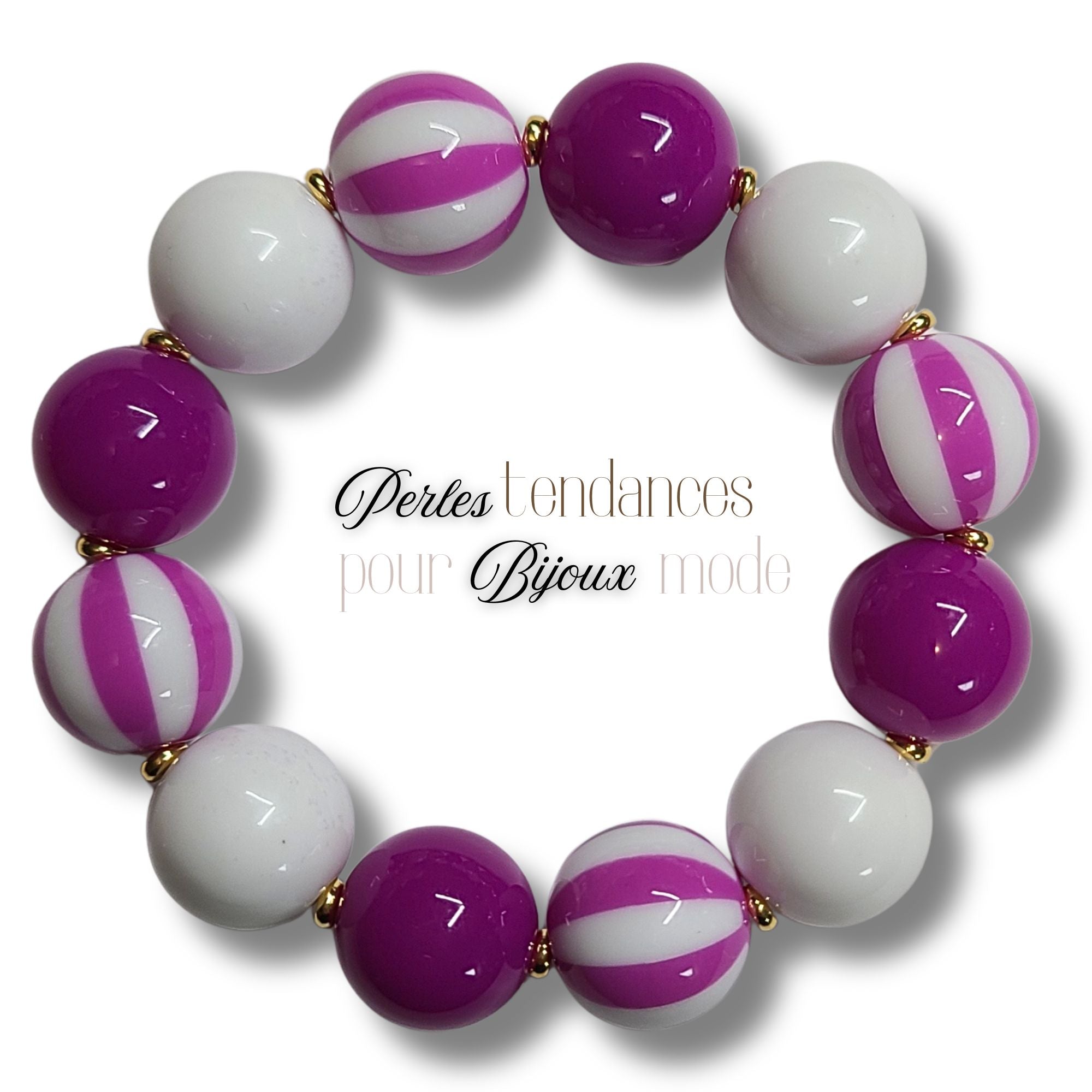 ARTSHOP Boules 16MM n°218 perle noir rayé x15