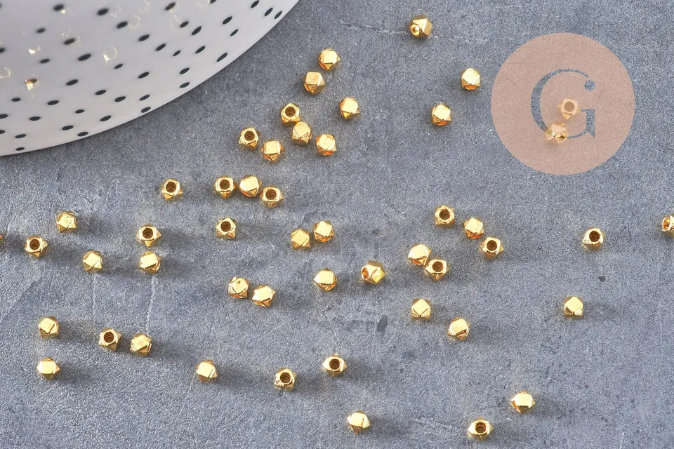 Gingerlily G10809 perles intercalaires hexagone doré 3,5 mm x50