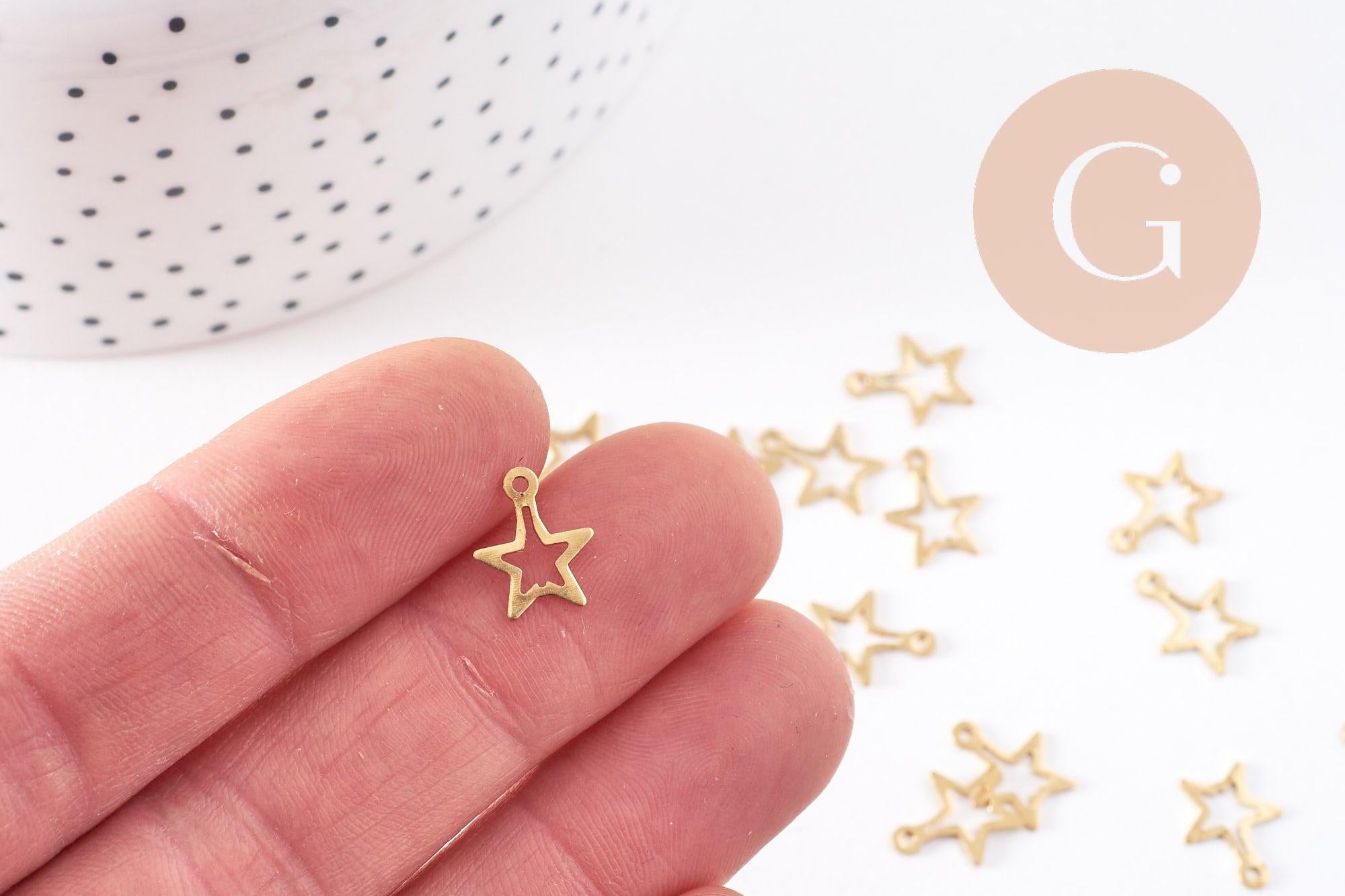 Gingerlily Pendentifs G10145 breloque étoile laiton 12mm x5