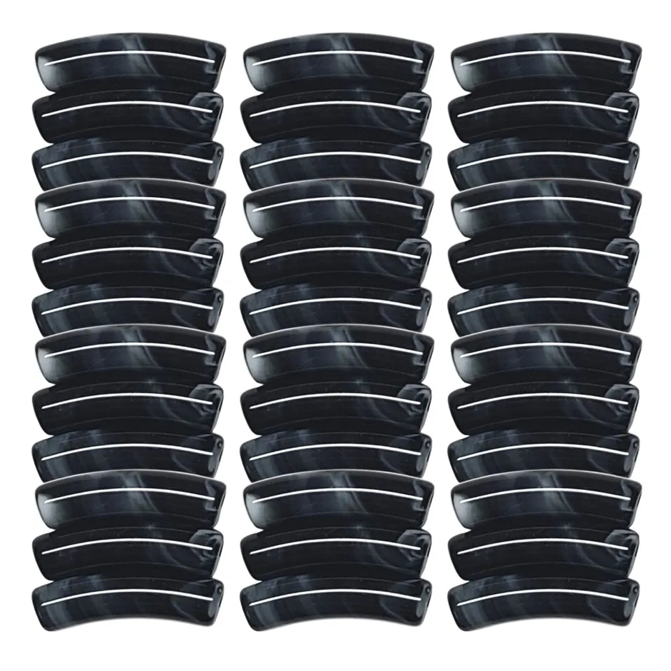 ARTSHOP TINY Tubes Perles résine noir marbré 5MM x10