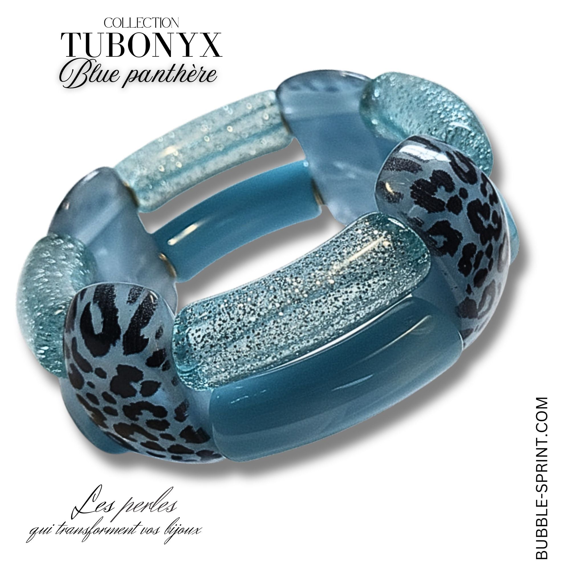 ARTSHOP Tubonyx bracelet Blue Panthère kit 5,5 cm acrylique