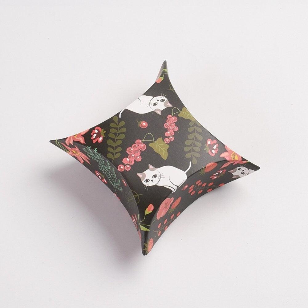 Gingerlily Pochette carton noire chat 8,3x8,4cm x10