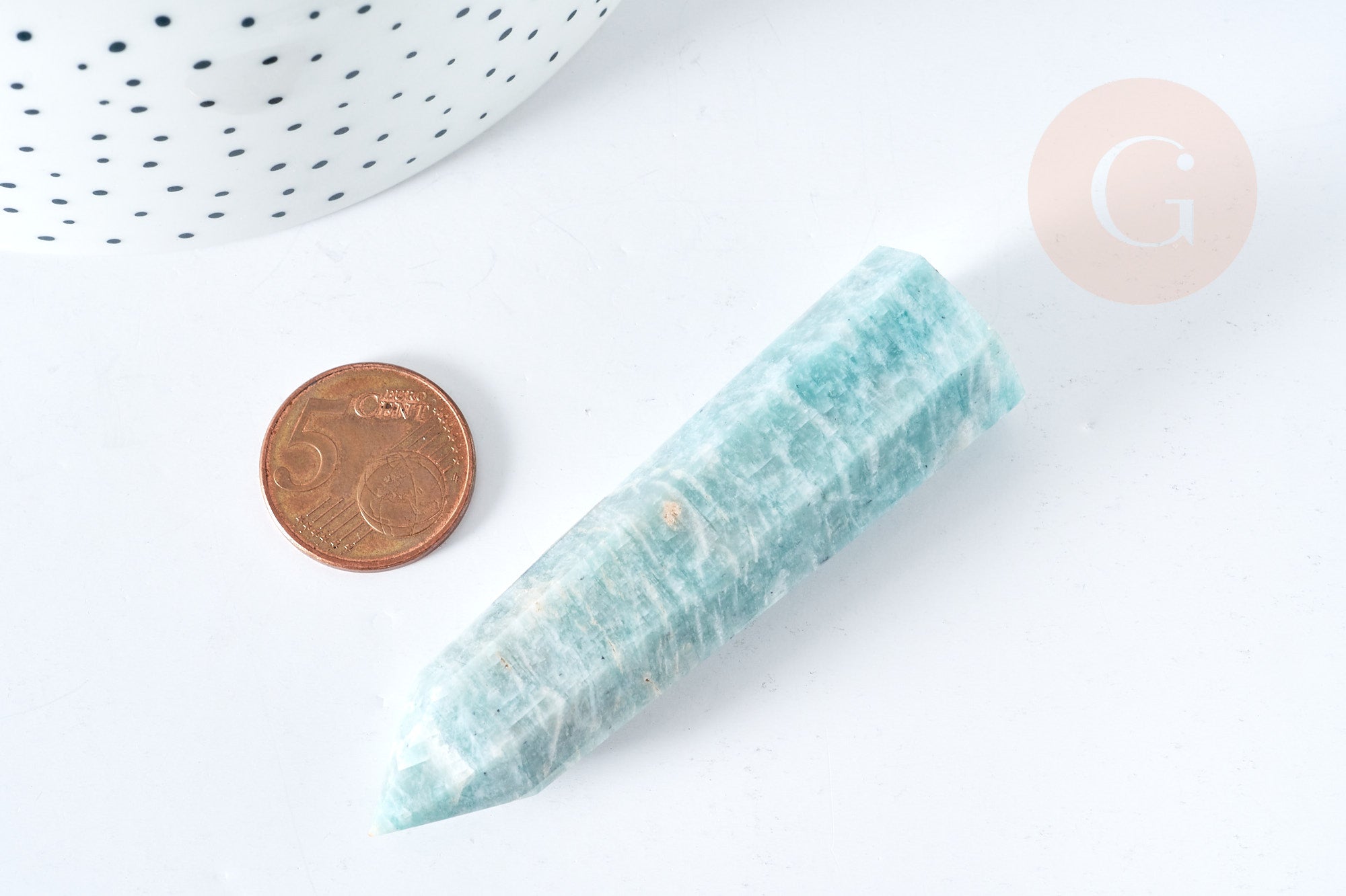 Gingerlily Perles pointe amazonite naturelle 70-80mm G8412