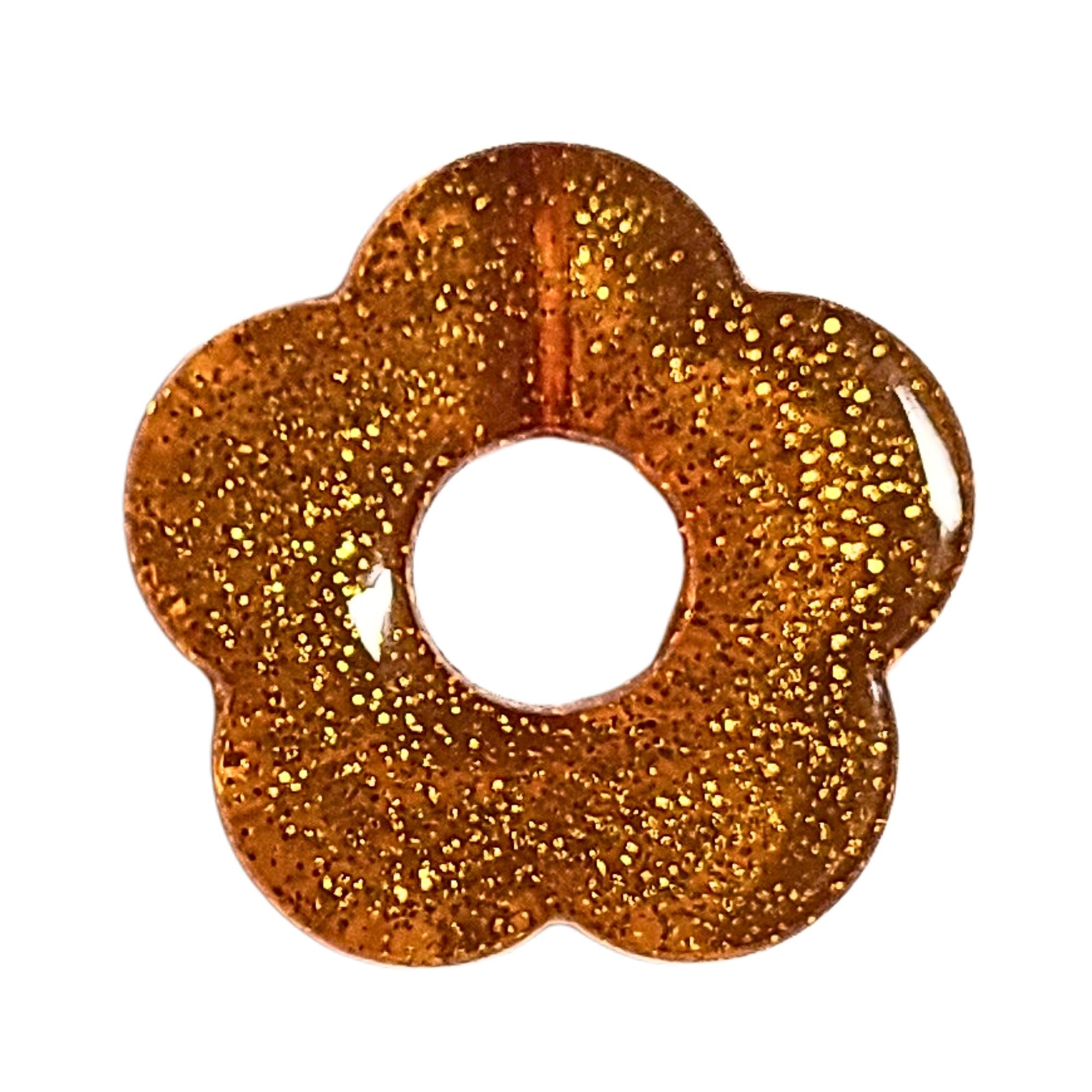 ARTSHOP Flower power fleur capucine 27mm glitter orange x1