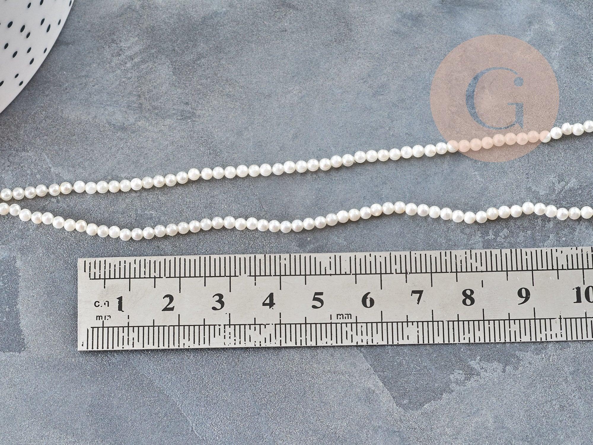 Gingerlily Perles Nacre blanche perles rondes 2.5mm fil 42cm