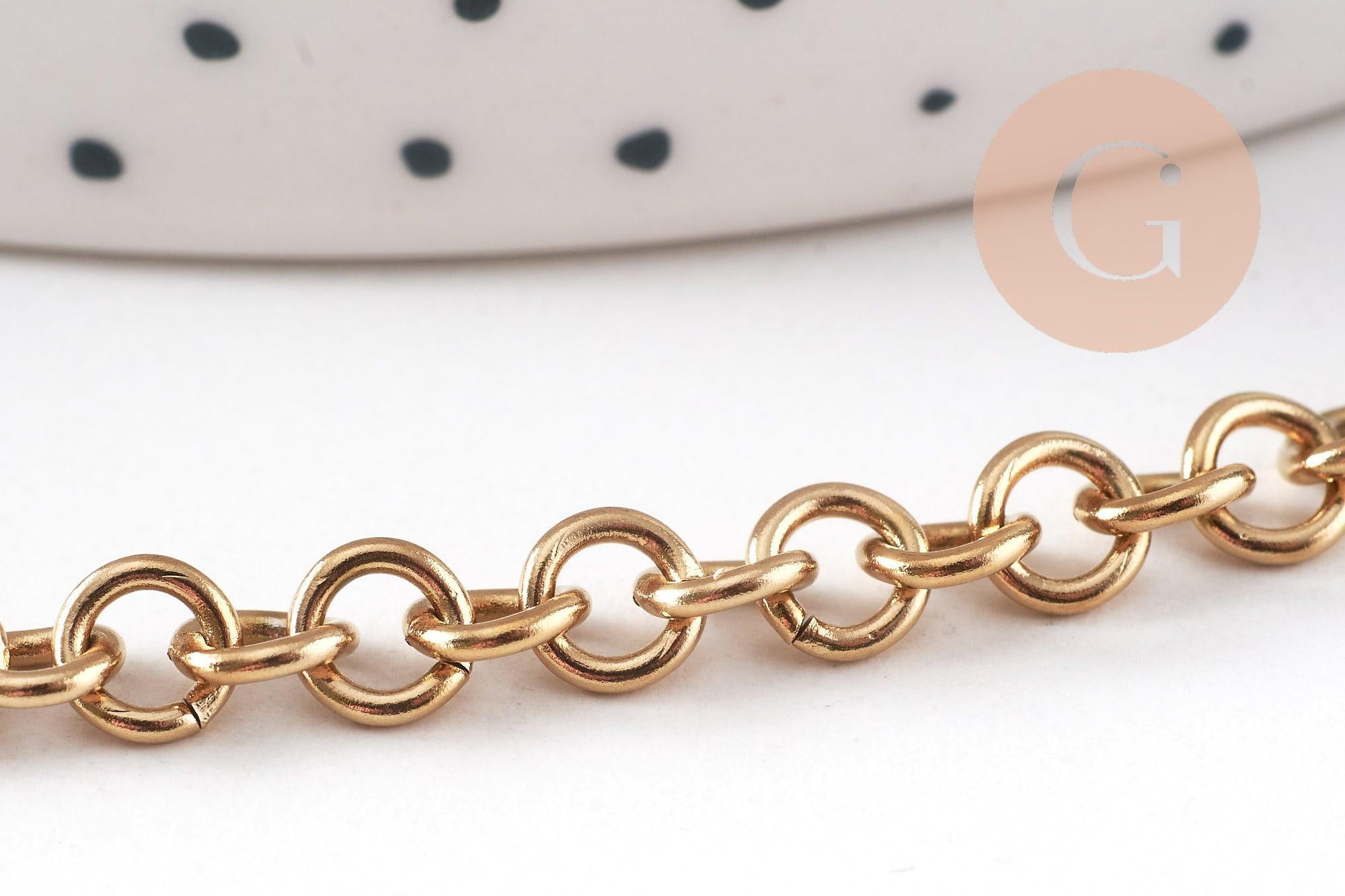Gingerlily Chaînes pour bijoux DIY G10518 chaîne rolo dorée 1 m