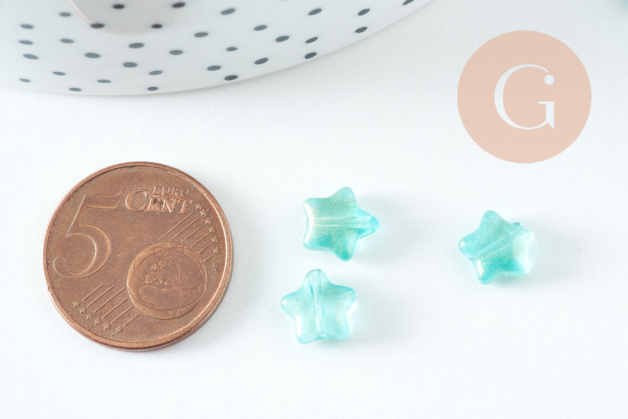 Gingerlily G10724 perle étoile 8mm turquoise doré x10