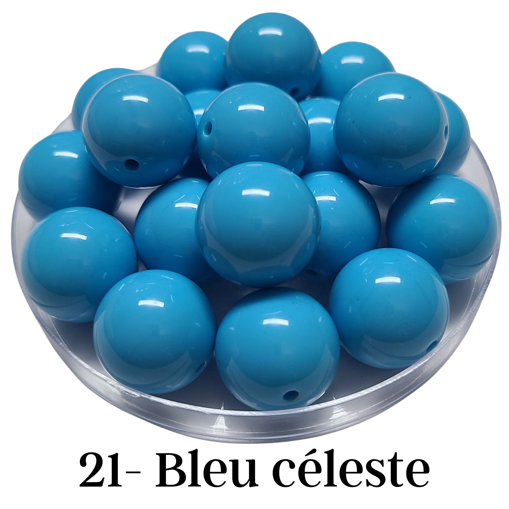 ARTSHOP Boules 20MM 21 perles bleu céleste x10 acrylique