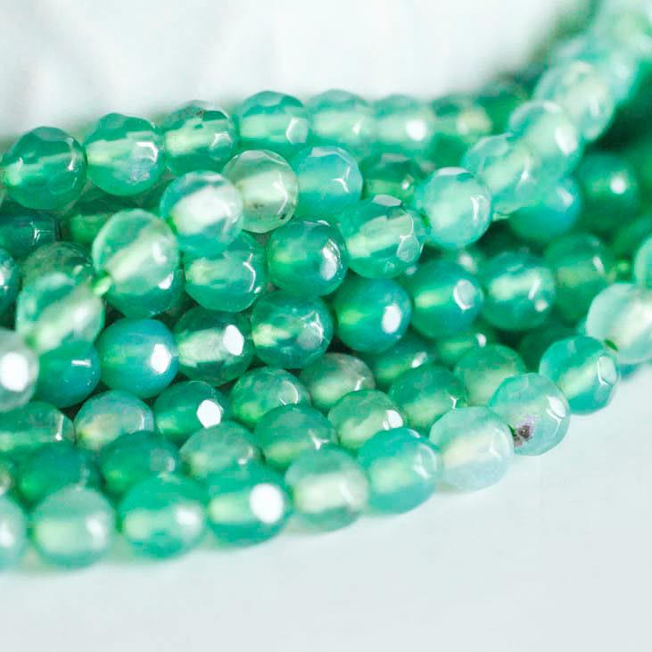 Gingerlily Perle agate EP G0726 verte 4mm fil 90 perles