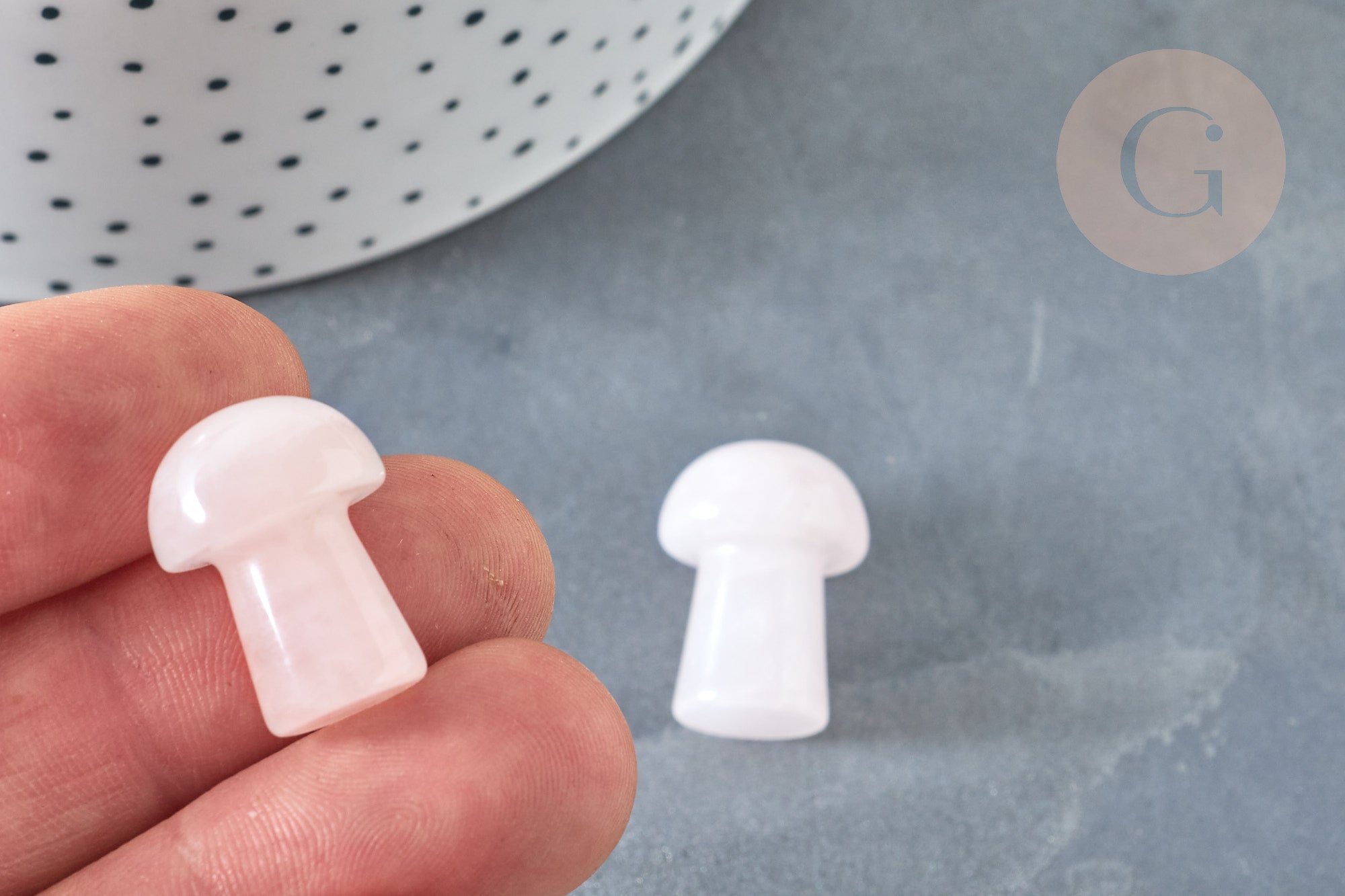 Gingerlily Pierres G7511 Champignon Quartz Rose 21mm x1