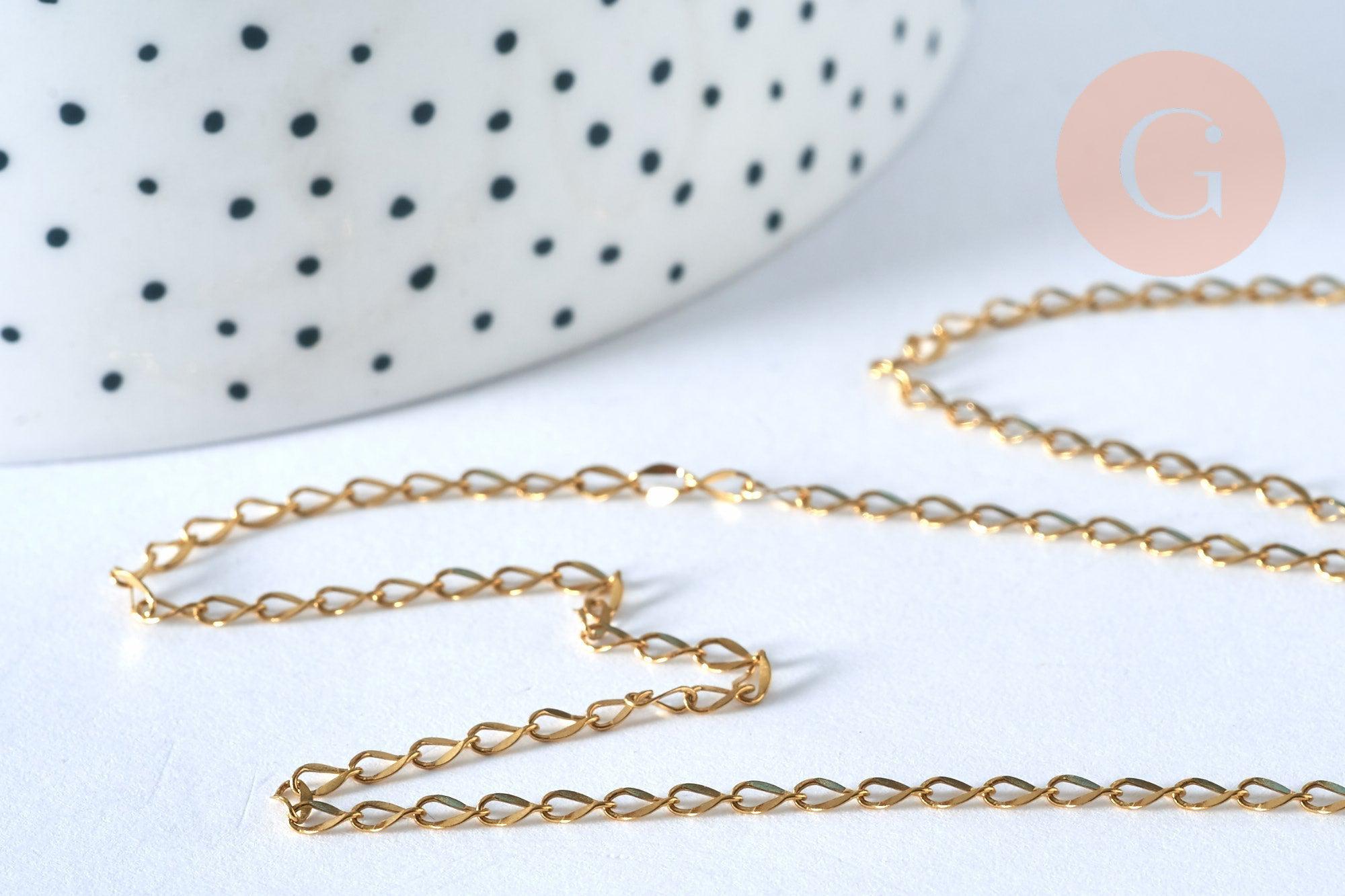 Gingerlily G3646 chaîne collier acier doré 14k 2mm 45cm