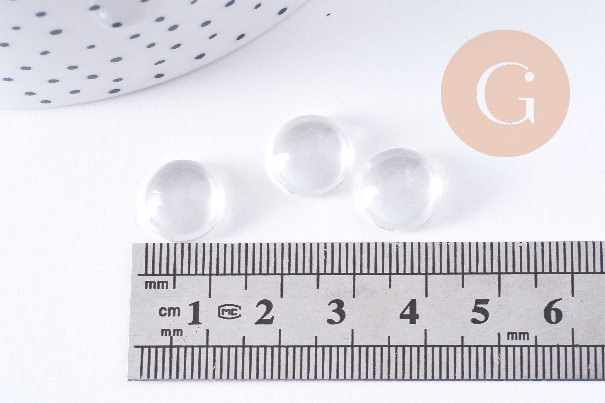 Gingerlily G10690 cabochon rond verre transparent 11,5mm x5
