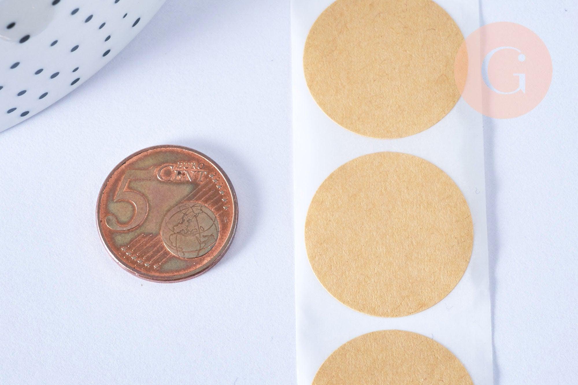Gingerlily G3154 autocollants kraft ronds 25 mm x500