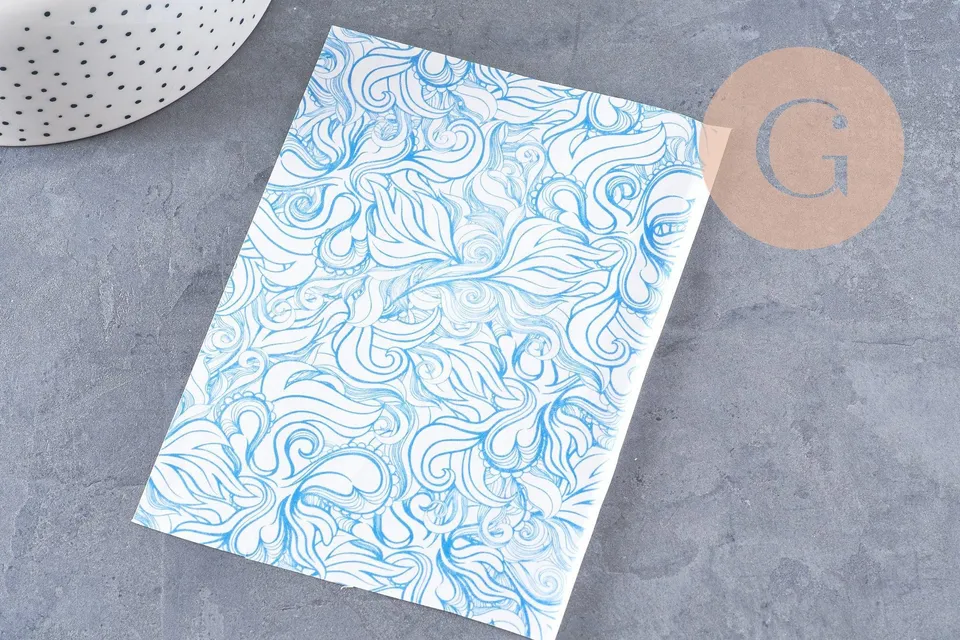 Gingerlily Pâte polymère feuille transfert vagues bleues G10790