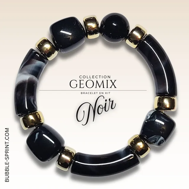 ARTSHOP Geomix Noir kit bracelet perles noires