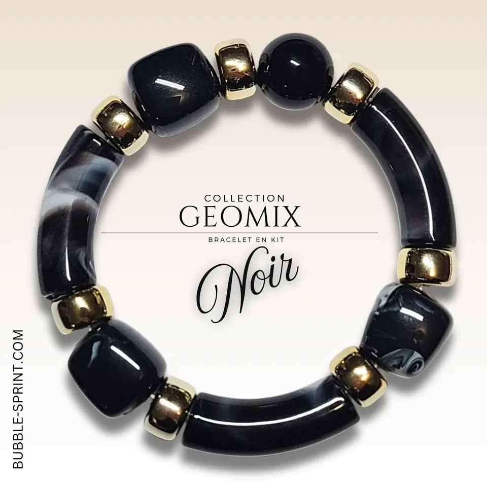 ARTSHOP Geomix Noir kit bracelet perles noires