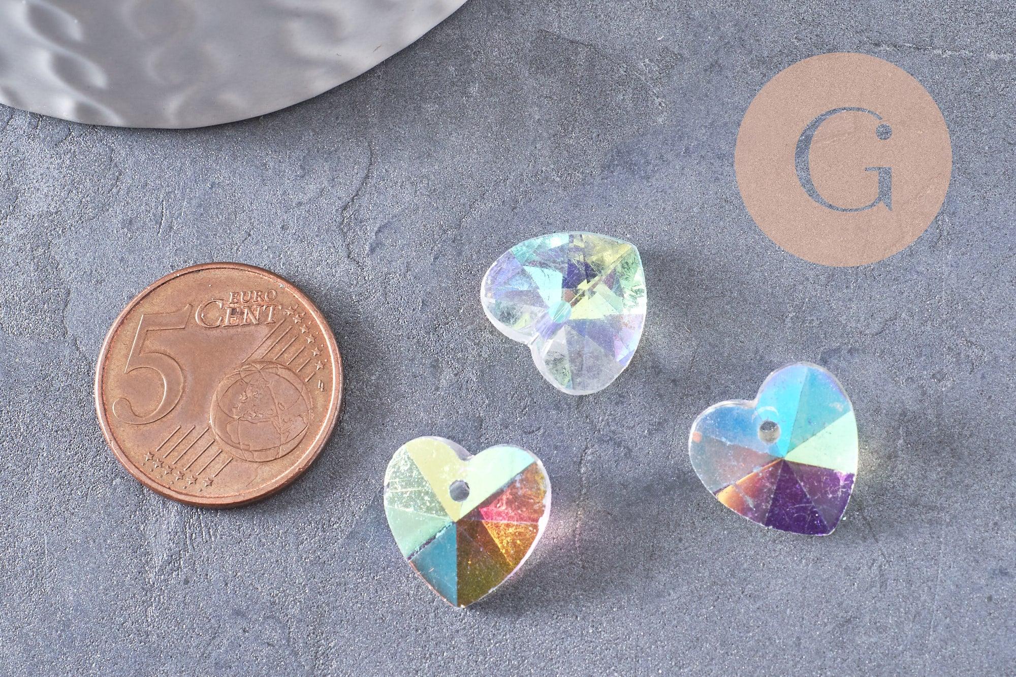 Gingerlily Pendentifs G10413 cœur cristal transparent 14mm x10
