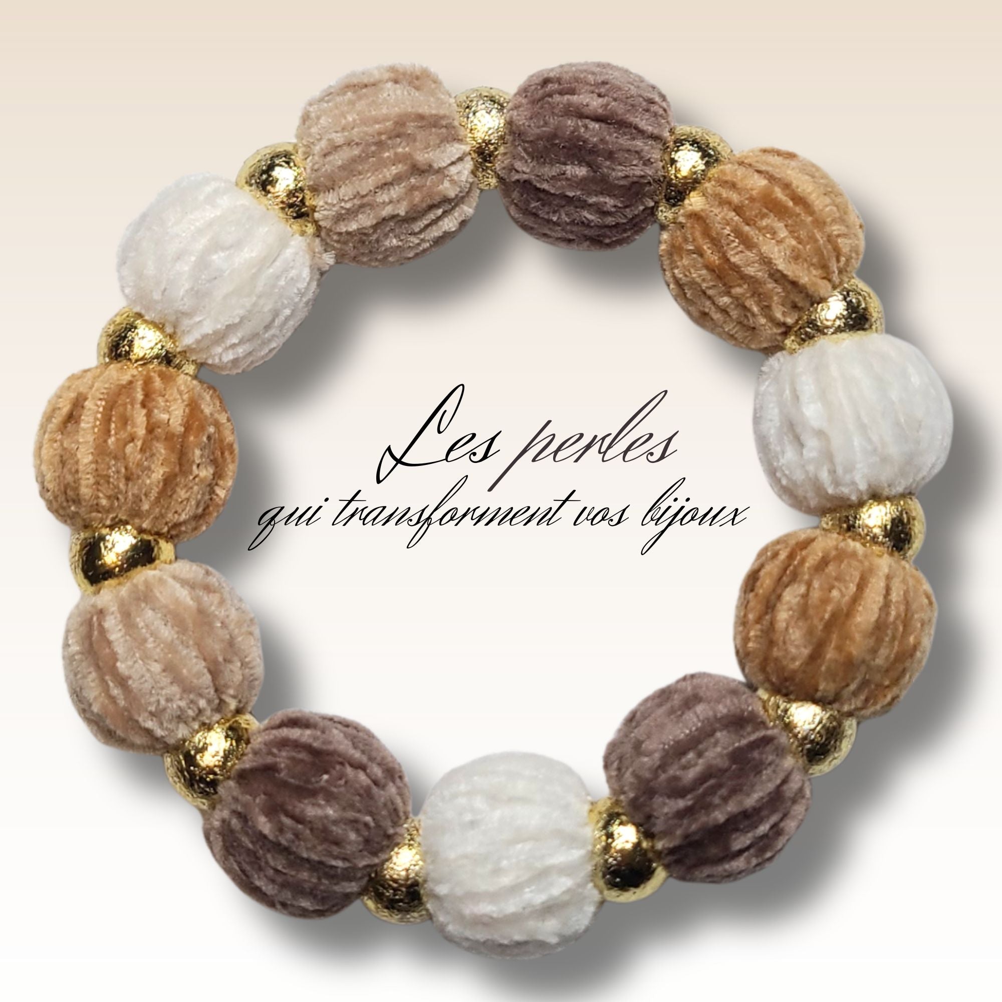 ARTSHOP Chouchou Ball 9 perle velours denim 16 mm