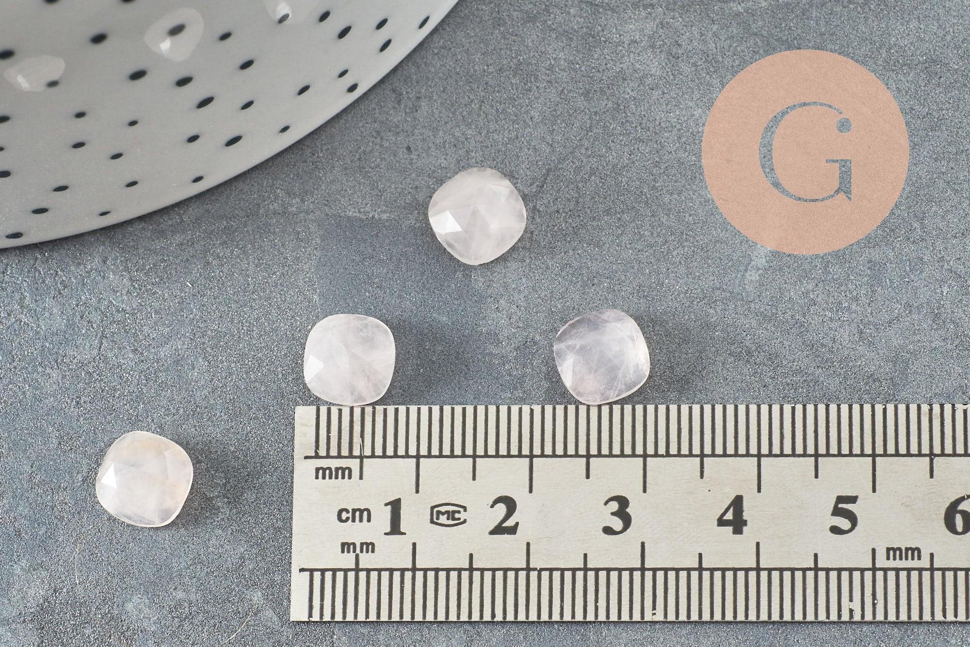 Gingerlily Perles G9682 cabochon carré quartz rose 8x8mm x1