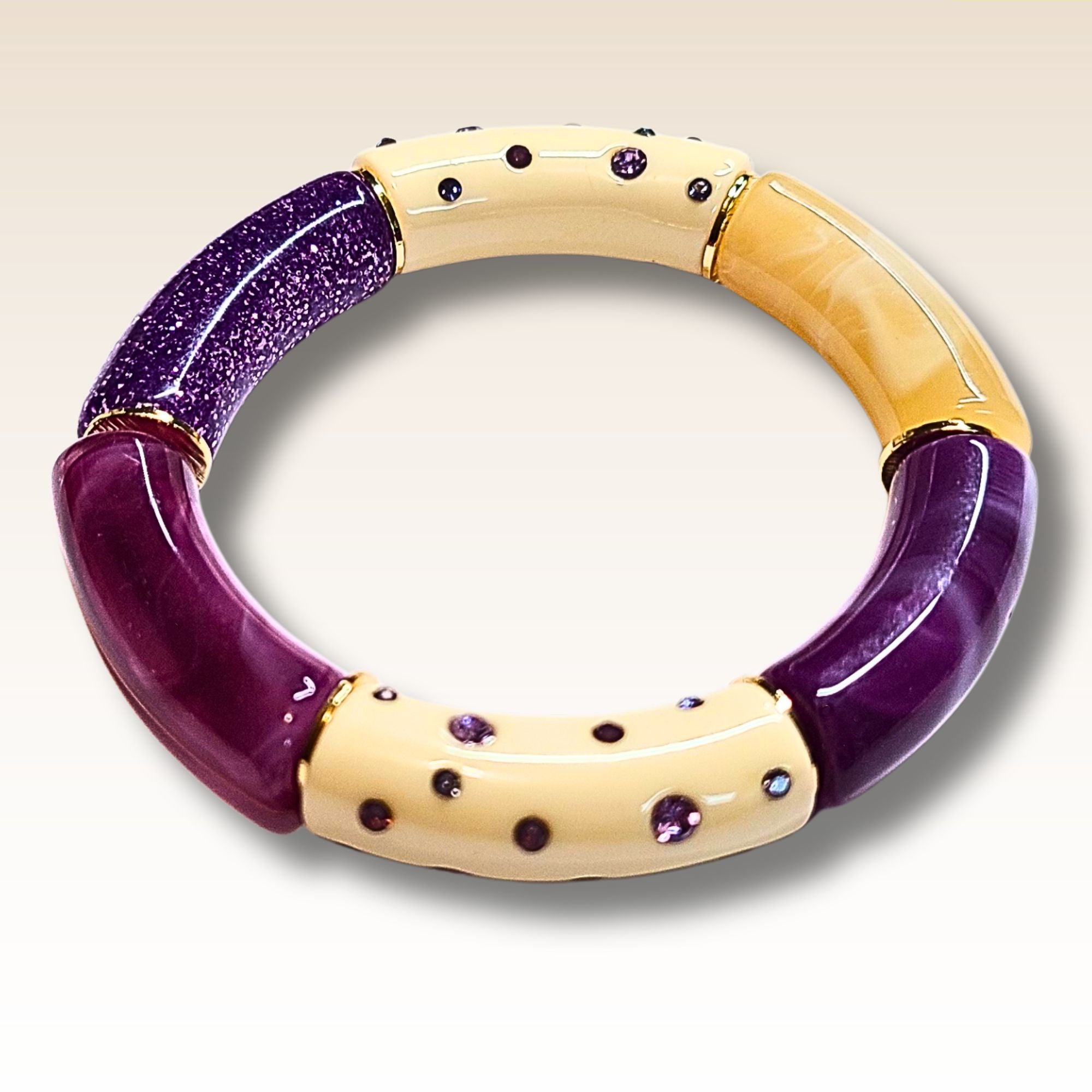 ARTSHOP Camaieux 219 tubes incurvés perles x6 violet 12mm
