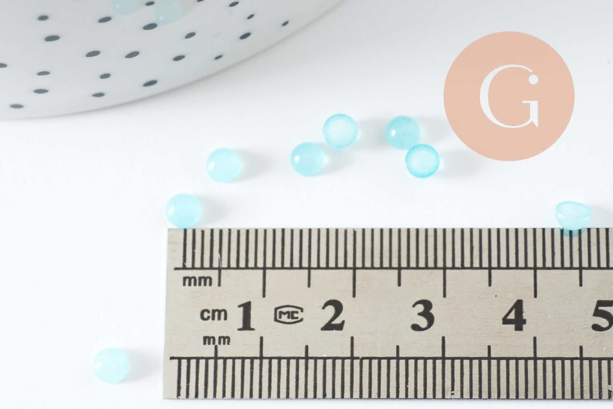Gingerlily Cabochon rond G9958 jade bleu turquoise clair 4mm x1