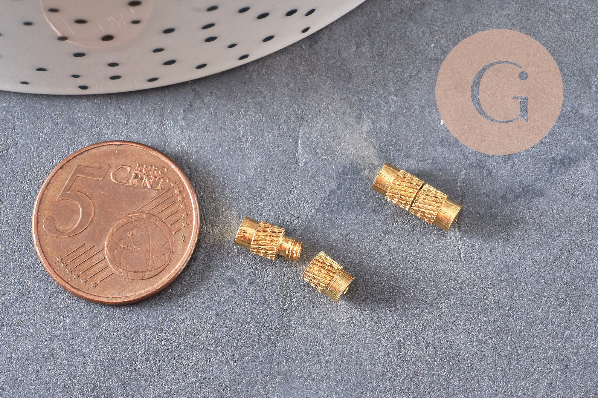 Gingerlily Apprêts fermoir à visser laiton doré 12mm x5