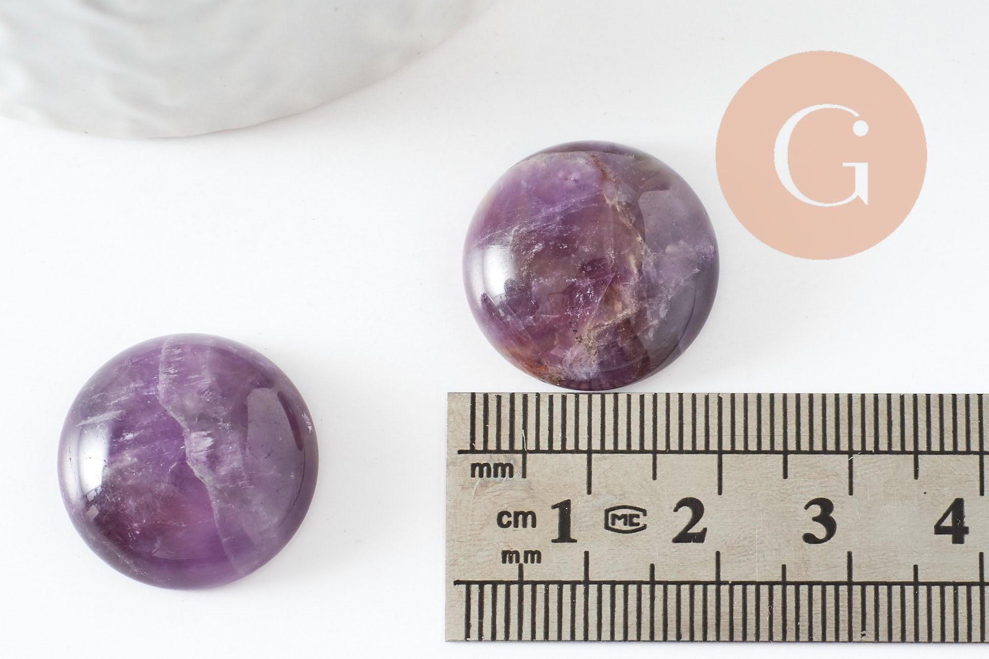 Gingerlily G9619 cabochon améthyste naturelle rond 20mm x1