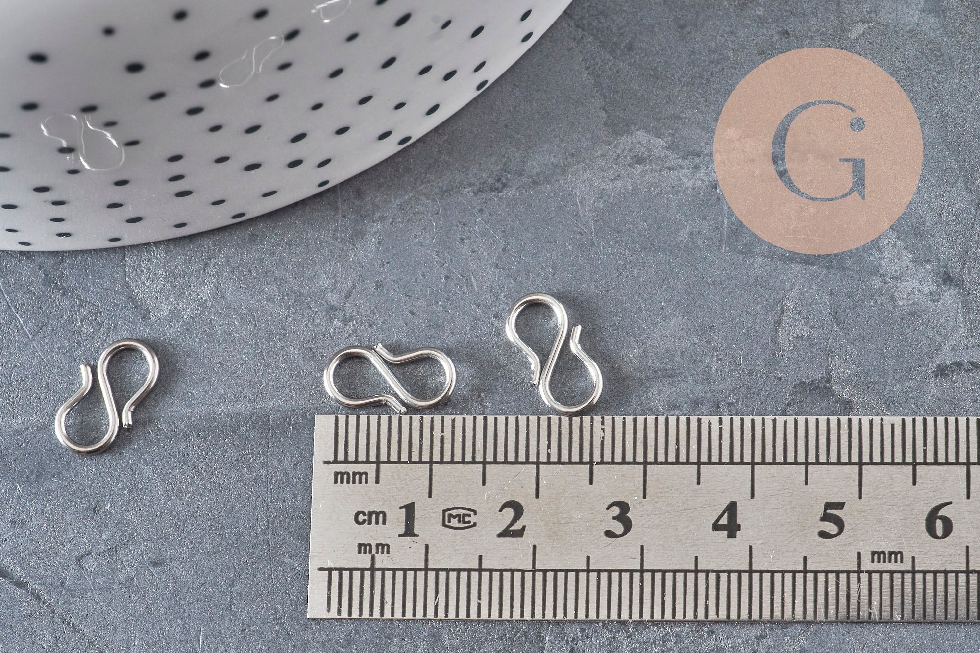 Gingerlily Apprêts G11181 fermoir crochet S acier platine 12mm x5