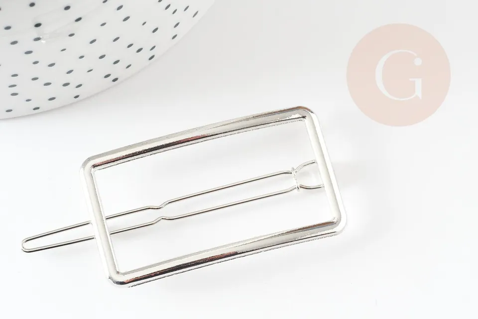 Gingerlily Support barrette clip rectangle platine 55mm G9315