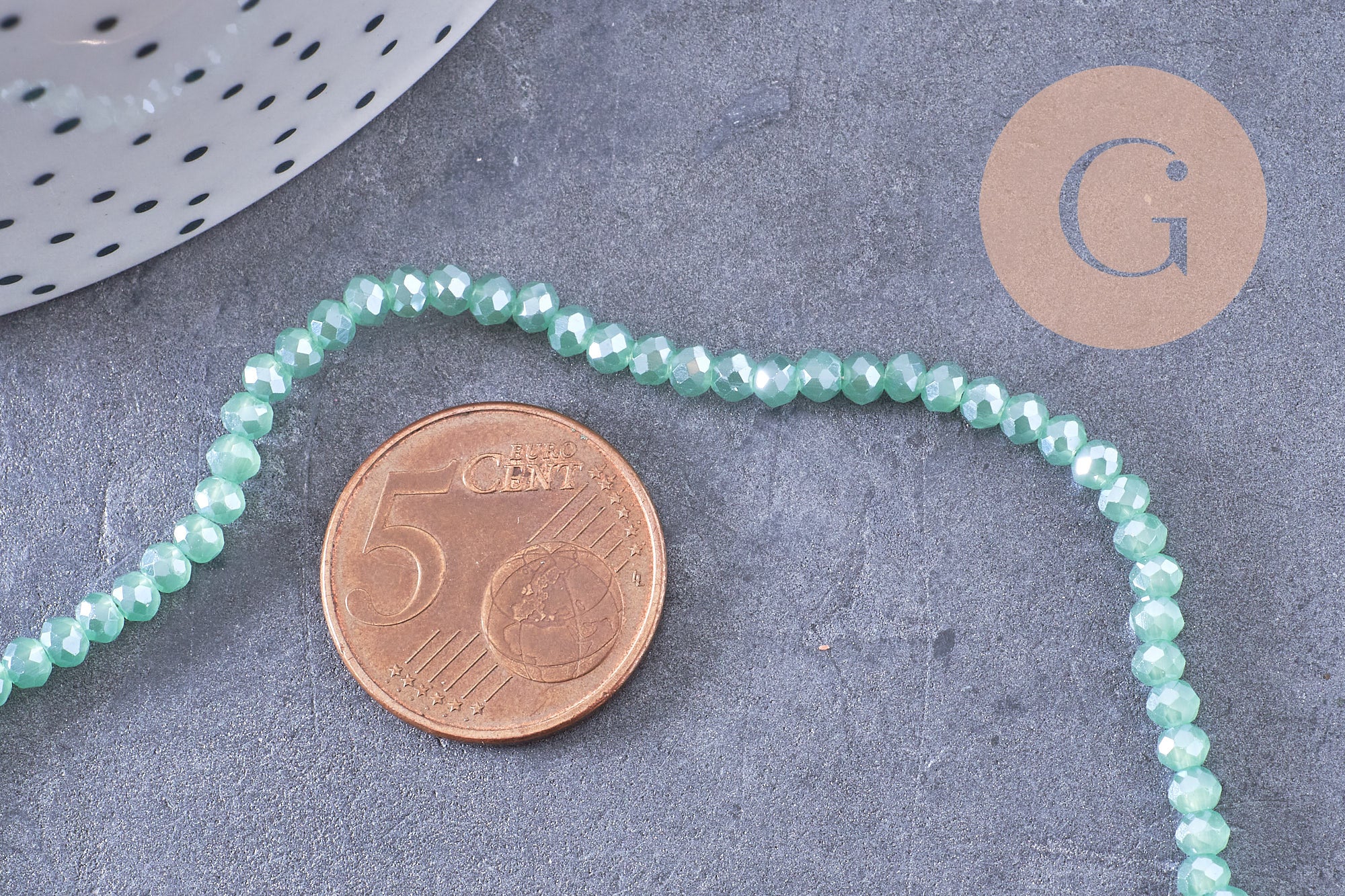 Gingerlily Perles cristal vert irisé 3x2mm fil 40cm G10616