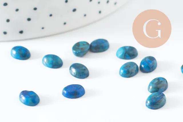 Gingerlily G10120 cabochon ovale jade bleu 8x6mm