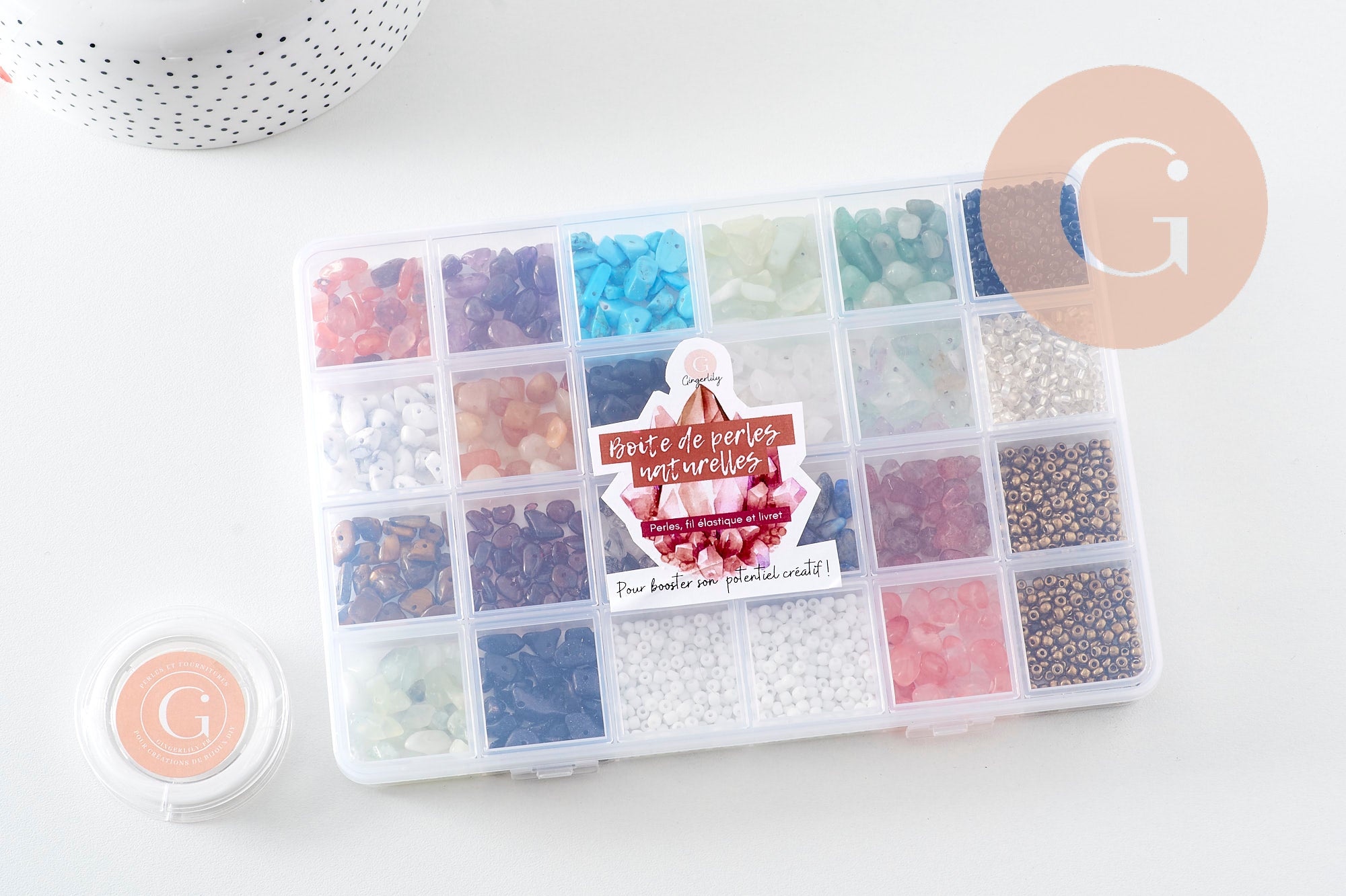 Gingerlily Perles Kit G10956 pierres 18 couleurs bracelet élastique