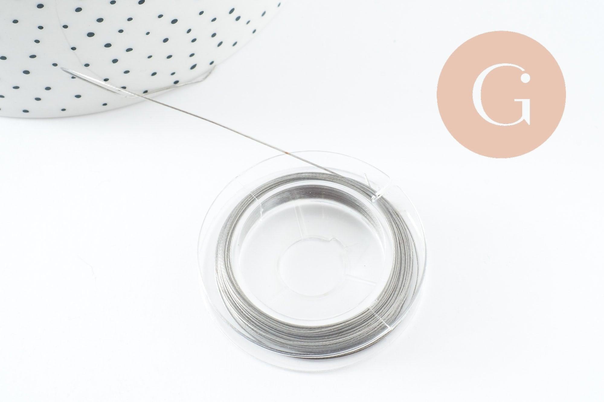 Gingerlily Fil câblé gainé acier inoxydable 0.45mm 10m x1