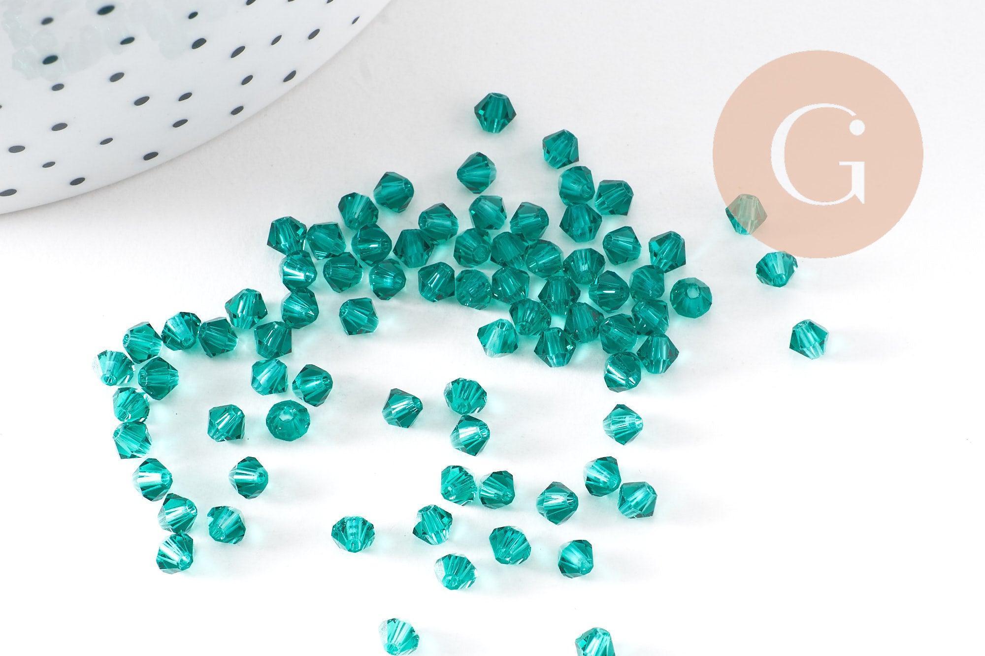 Gingerlily Perles Cristal G10514 toupies vertes 4mm x20