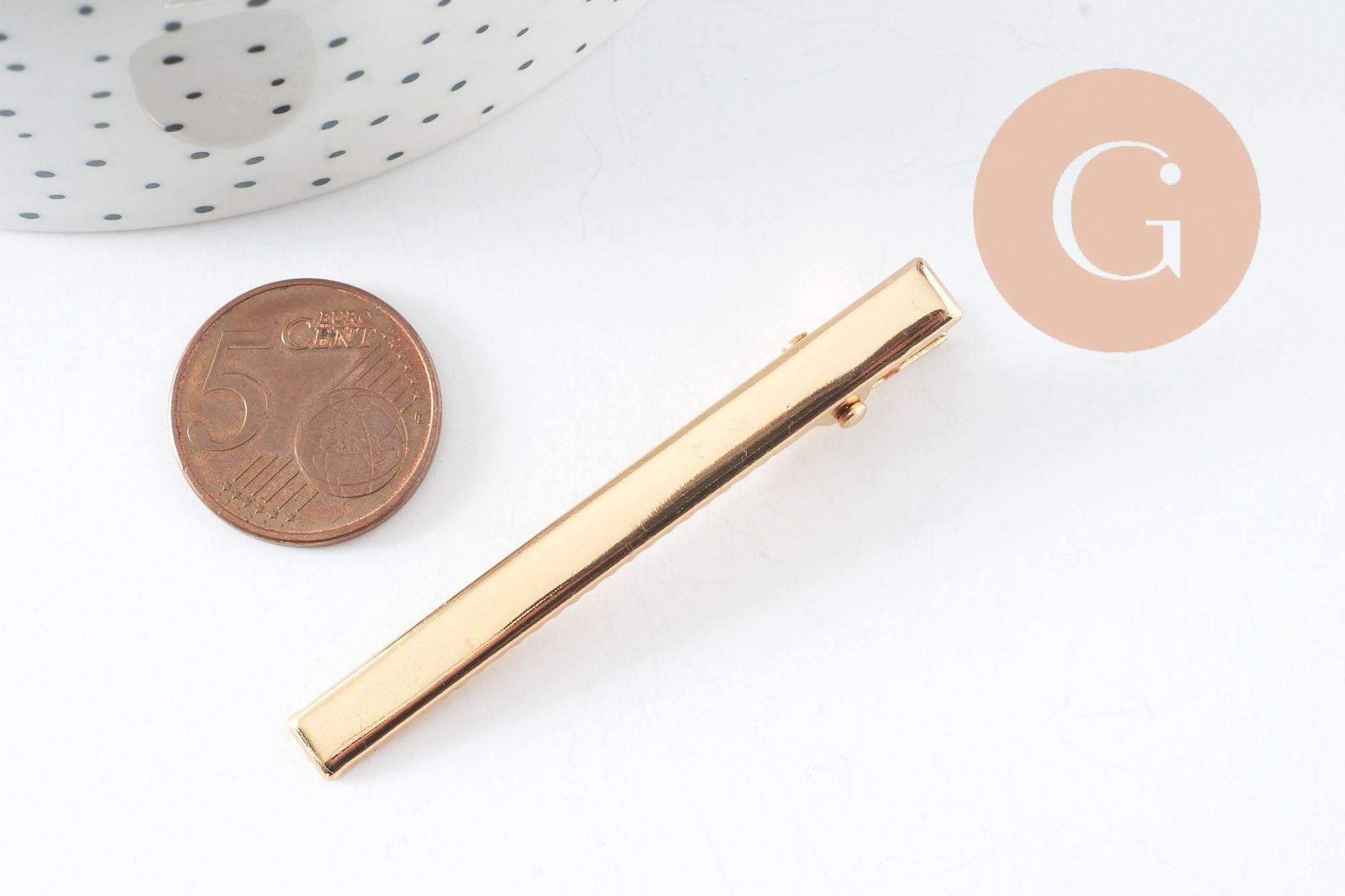 Gingerlily Support barrette pince doré 60mm lot de 2