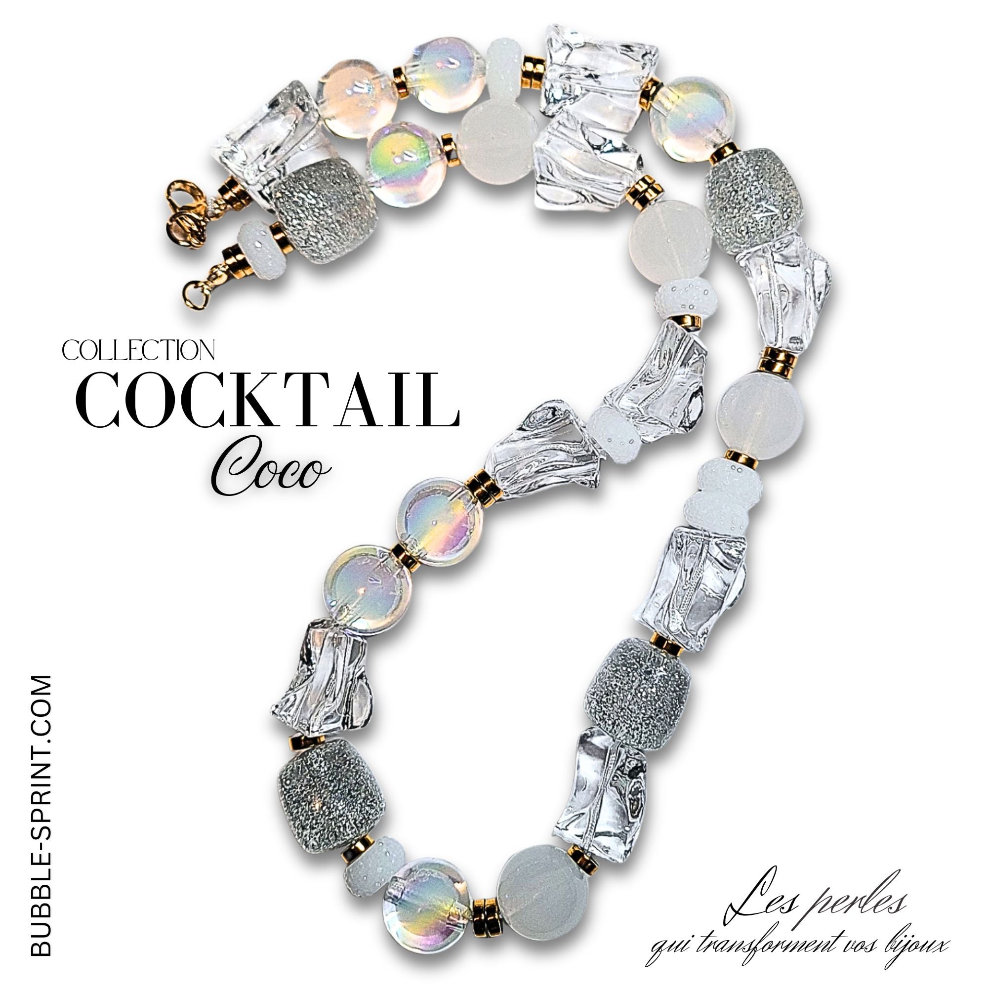 ARTSHOP Cocktail collier Saveur Coco monté 52cm blanc