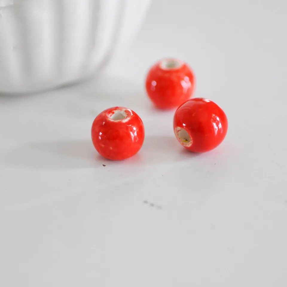Gingerlily Perles pour bijoux DIY G4902 perle ronde rouge 1,5 cm x5