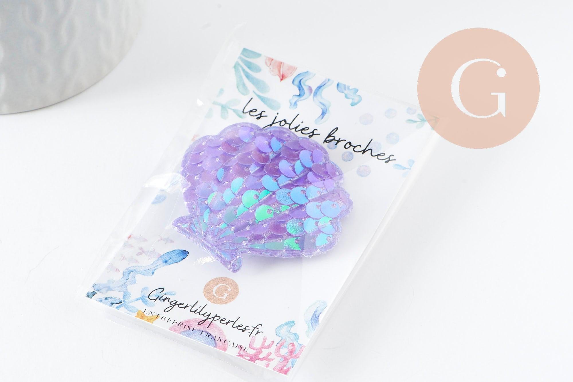 Gingerlily G9402 kit broche coquillage blanc à créer x1